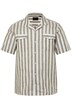 Pruhovaná košile JP1880, lněná směs, krátké rukávy, Cuba límeček, Modern střih, do 8XL