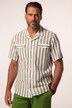 JP 1880 hørmix stribet skjorte, korte ærmer, Cuba krave, moderne pasform, op til 8 XL