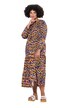 Maxi šaty, barevný leopardí vzor, volány
