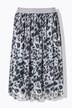Straight cut elastic waist animal skin pattern mesh skirt