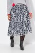 Straight cut elastic waist animal skin pattern mesh skirt