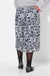 Straight cut elastic waist animal skin pattern mesh skirt