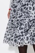 Straight cut elastic waist animal skin pattern mesh skirt