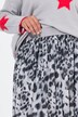 Straight cut elastic waist animal skin pattern mesh skirt