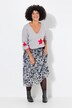 Straight cut elastic waist animal skin pattern mesh skirt