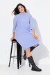 Robe en maille, manches 3/4 et col montant, coupe évasée