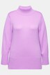 Pull en soie et laine, manches longues avec perles fantaisie, col montant