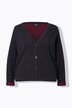 Cardigan en maille double-face. Encolure en V et manches longues