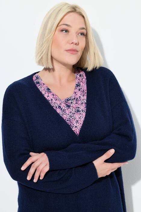 Strickjacke, Boxy Fit, V-Ausschnitt, Knopfleiste