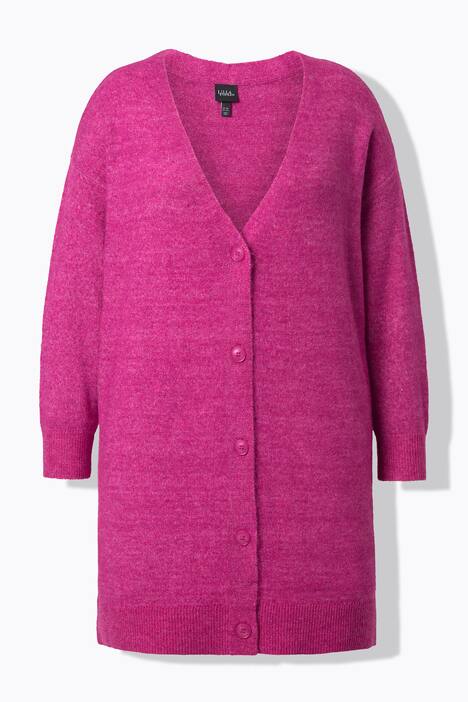 Strickjacke, Boxy Fit, V-Ausschnitt, Knopfleiste