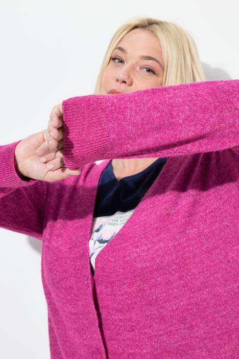 Strickjacke, Boxy Fit, V-Ausschnitt, Knopfleiste