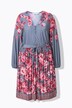 Robe imprimé à fleurs, manches longues et coupe évasée