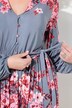 Robe imprimé à fleurs, manches longues et coupe évasée