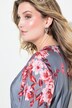 Robe imprimé à fleurs, manches longues et coupe évasée