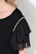 T-shirt dal taglio svasato con mezze maniche di mesh con volant