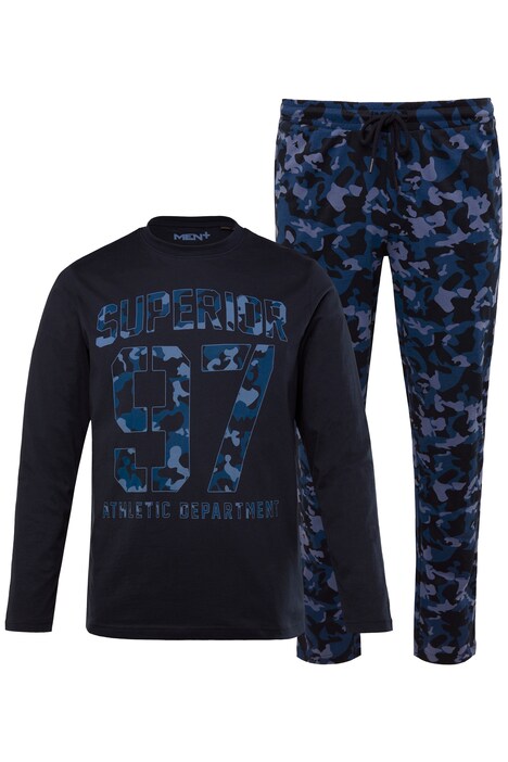 Pyžamo Men+, dvojdílné, tričko s dlouhými rukávy, maskáčové kalhoty, Modern střih, do 8XL