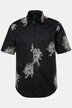 Chemise en lin mélangé JP 1880, manches courtes et col Kent, imprimé all-over, coupe Modern Fit - jusqu'au 8 XL