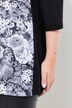 Overhemdblouse, satijn met bloemenmotief, jersey achterpand
