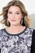 Overhemdblouse, satijn met bloemenmotief, jersey achterpand
