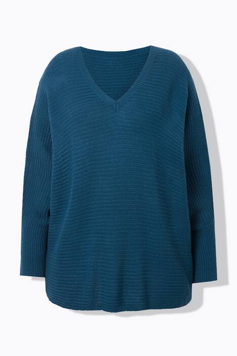 Suéter, look de poncho, escote de pico
