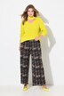 Broek, mesh, dubbelgelaagd, wijde pijpen, elastische tailleband