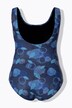 Costume da bagno senza coppe con foglie e materiale riciclato