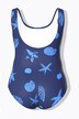 Maillot de bain une pièce, sans bonnets souples, décolleté rond et imprimé animaux marins