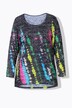 T-shirt dal taglio svasato con righe in stile batik e maniche lunghe