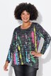 T-shirt dal taglio svasato con righe in stile batik e maniche lunghe