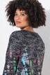 T-shirt dal taglio svasato con righe in stile batik e maniche lunghe