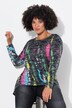 T-shirt dal taglio svasato con righe in stile batik e maniche lunghe