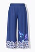 Pantalon palazzo, bordure coquillages, jambe large et taille élastique