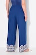 Pantalon palazzo, bordure coquillages, jambe large et taille élastique