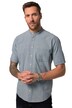 Košile JP1880, krátké rukávy, drobný potisk, stojáček, Modern střih, do 8XL