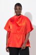 Shirtbluse, oversized, Wasserfall-Ausschnitt, Halbarm