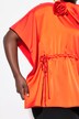 Shirtbluse, oversized, Wasserfall-Ausschnitt, Halbarm