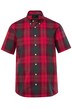 Kostkovaná košile JP1880, krátké rukávy, límeček s knoflíky, Modern střih, do 8XL