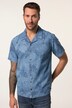 Chemise en jean JP 1880, manches courtes et col cubain, imprimé au laser, coupe Cuba-Fit - jusqu'au 8 XL