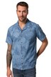 Džínová košile JP1880, kolekce Denim, krátké rukáy, laser potisk, Cuba límeček, Cuba střih, do 8XL