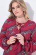 Slip-on-bluse, A-form, bølgestriber, lange ballonærmer