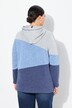 Giacca in maglia e pile con color blocking, cappuccio e zip