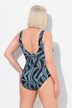 Costume da bagno senza coppe con fantasia naturale e scollo rotondo