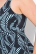 Costume da bagno senza coppe con fantasia naturale e scollo rotondo