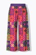 Pantalon Palazzo jambe large, ceinture élastique, motif esprit « carreaux de faïence »