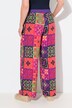 Pantalon Palazzo jambe large, ceinture élastique, motif esprit « carreaux de faïence »