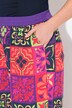 Pantalon Palazzo jambe large, ceinture élastique, motif esprit « carreaux de faïence »