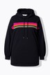 Hoodie, farvede striber, lange ballonærmer