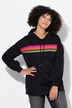 Hoodie, farvede striber, lange ballonærmer
