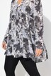 Bluse, all-over print, A-linje, carré-udskæring, lange ærmer