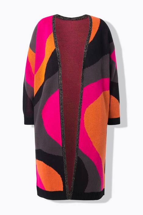 Colorful open front fine knit cardigan